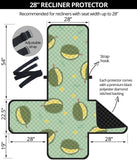 Durian Pattern Green Background Recliner Cover Protector