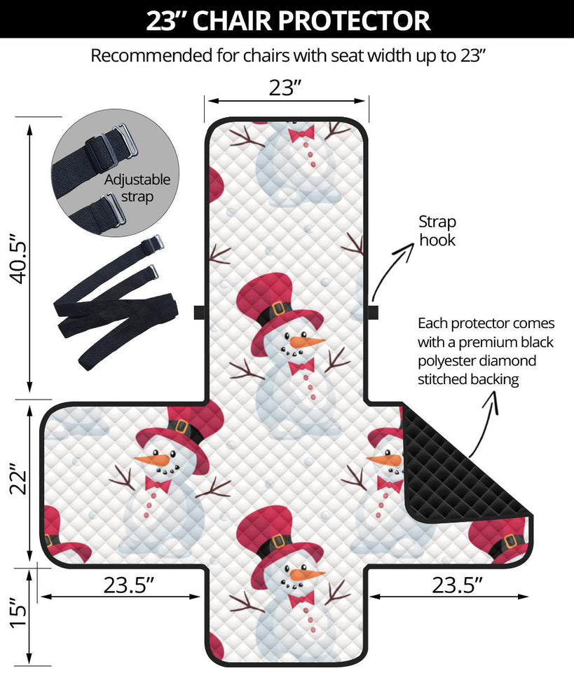 Cute Snowman Pattern Chair Cover Protector