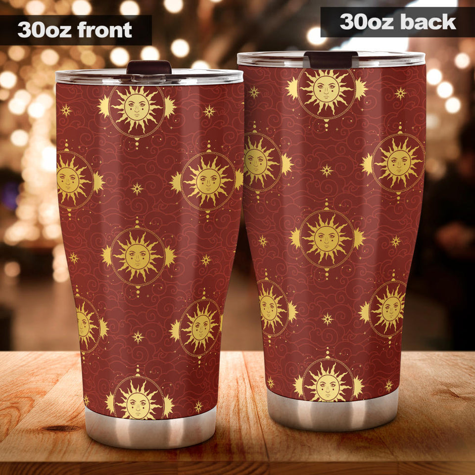 Sun Pattern Red Background Tumbler