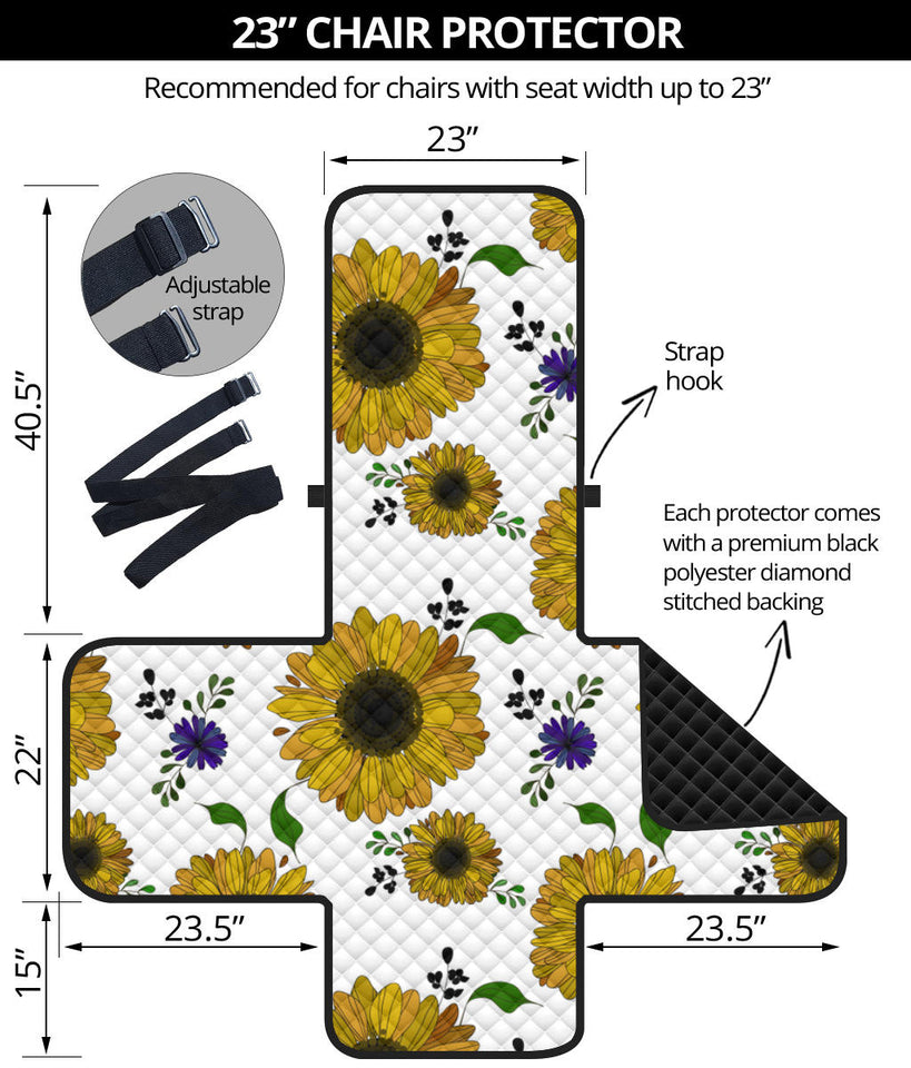 Sunflower Pattern Background Chair Cover Protector