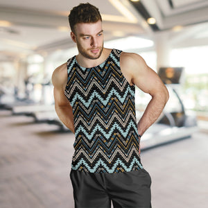 Zigzag Chevron African Afro Dashiki Adinkra Kente Men Tank Top