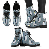 Penguin Pattern Theme Leather Boots