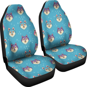 Siberian Husky Head Pattern Universal Fit Car Seat Covers