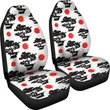 Black Bonsai Pattern Universal Fit Car Seat Covers