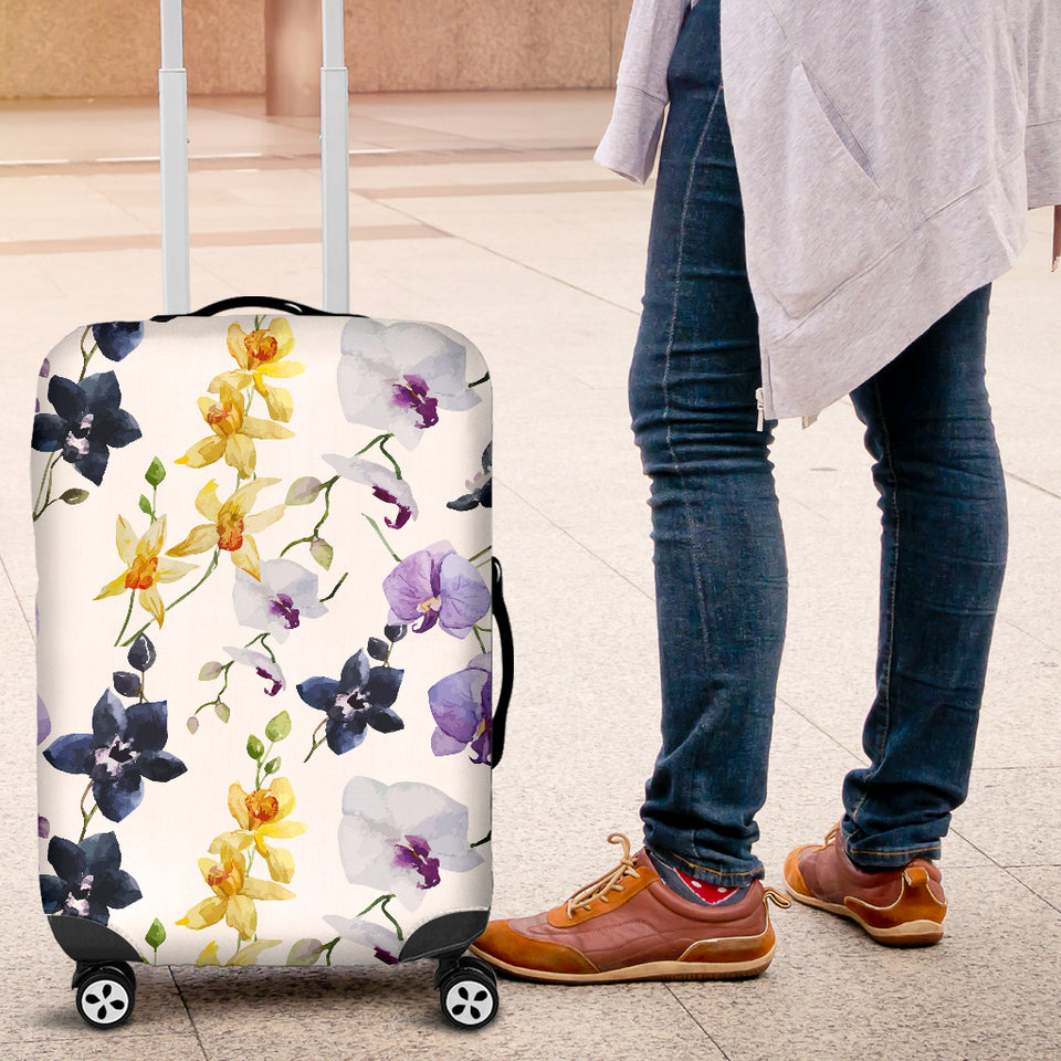Orchid Pattern Background Luggage Covers