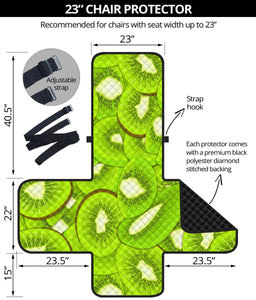 Sliced Kiwi Pattern Chair Cover Protector