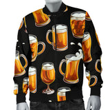 Beer Pattern Background Men Bomber Jacket