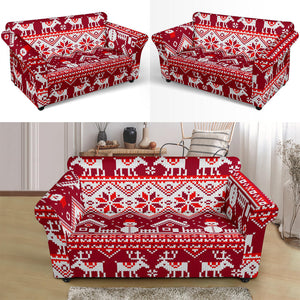 Snowman Sweater Printed Pattern Loveseat Couch Slipcover