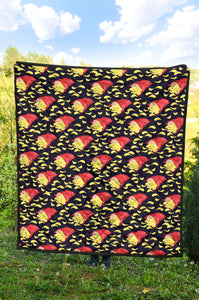 Potato Chips Pattern Print Design 05 Premium Quilt