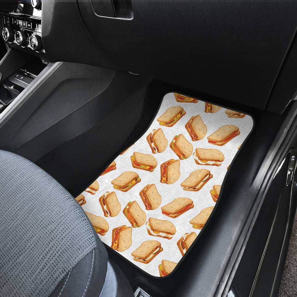 Sandwich Pattern Print Design 01 Front and Back Car Mats