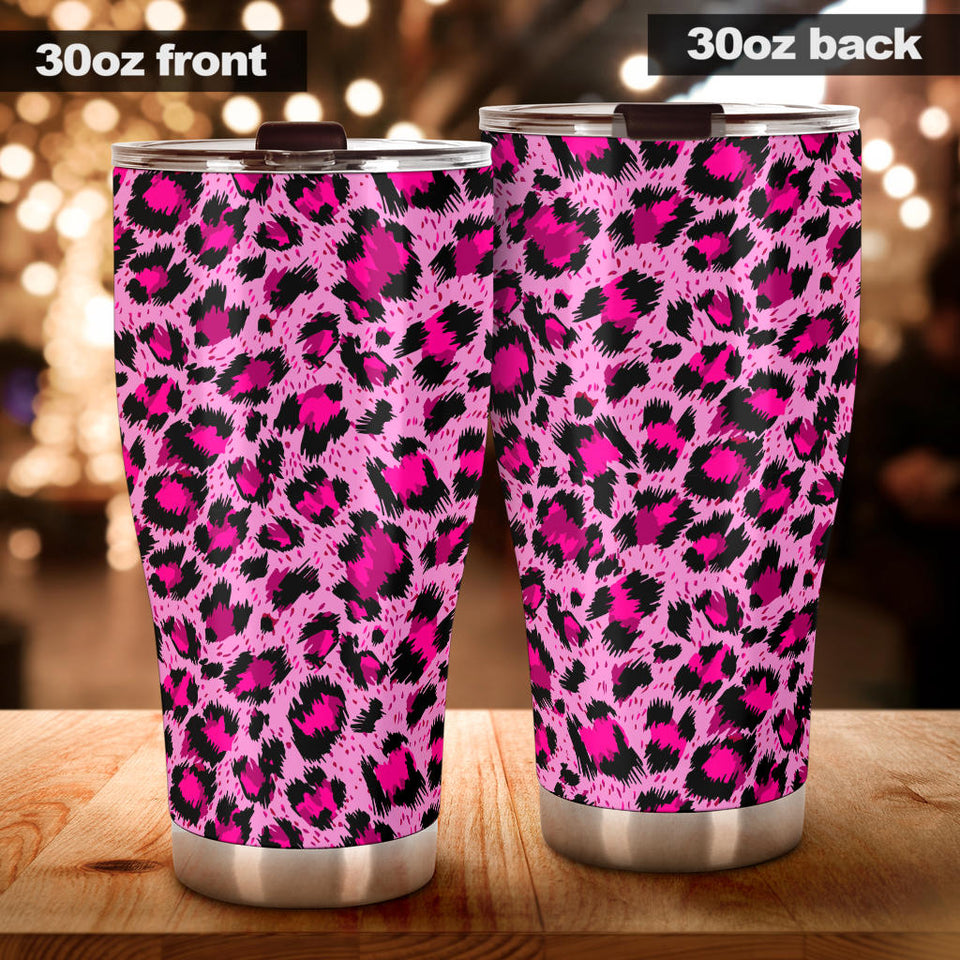 Pink Leopard Skin texture Pattern Tumbler