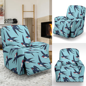 Swallow Pattern Print Design 01 Recliner Chair Slipcover