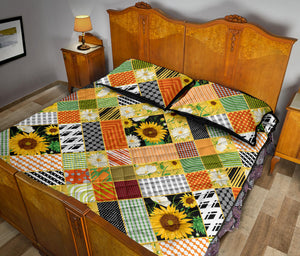 Sunflower Pattern Quilt Bed Set