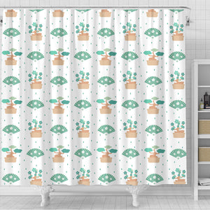 Bonsai Fan Pattern Shower Curtain Fulfilled In US