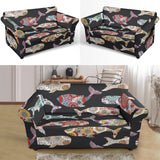 Whale Flower Tribal Pattern Loveseat Couch Slipcover