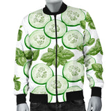 Sliced Cucumber Leaves Pattern Men Bomber Jacket