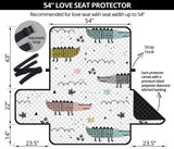 Cute Crocodile Pattern Loveseat Couch Cover Protector