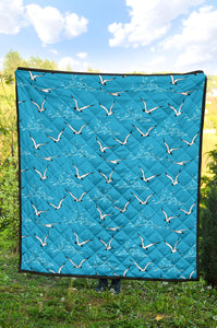 Seagull Pattern Print Design 05 Premium Quilt