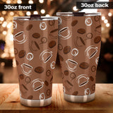 Coffee Cup and Coffe Bean Pattern Tumbler