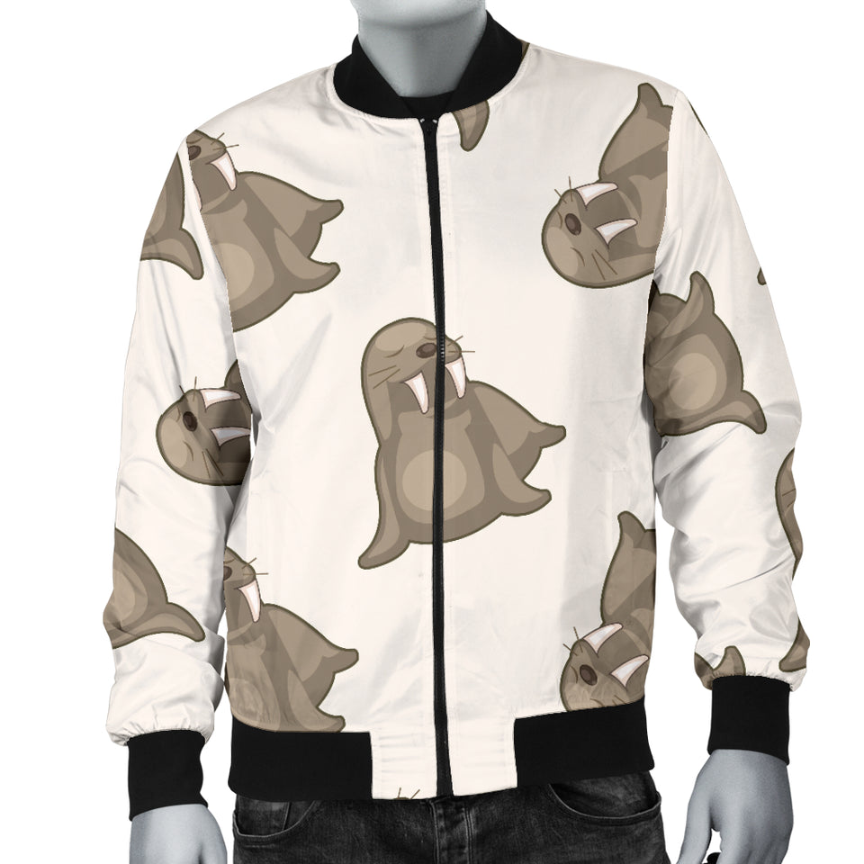 Sea Lion Pattern Men Bomber Jacket