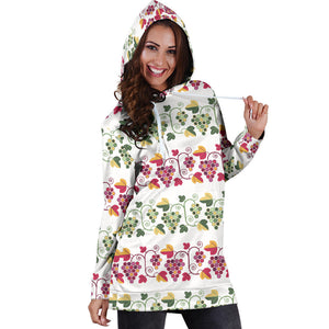 Grape Grahpic Decorative Pattern Women Hoodie Dress