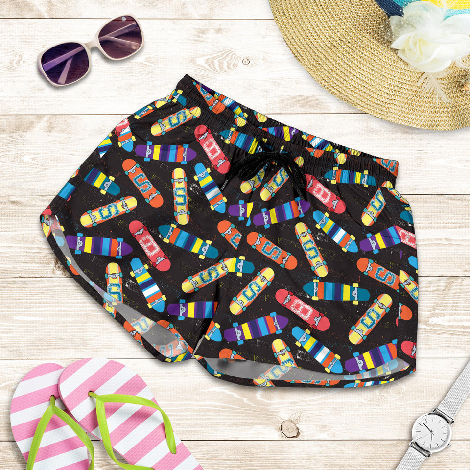 Skate Board Pattern Print Design 02 Women Shorts