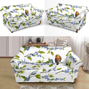 Blueberry Bird Pattern Loveseat Couch Slipcover