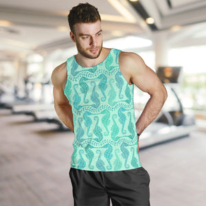 Seahorse Green Pattern Men Tank Top