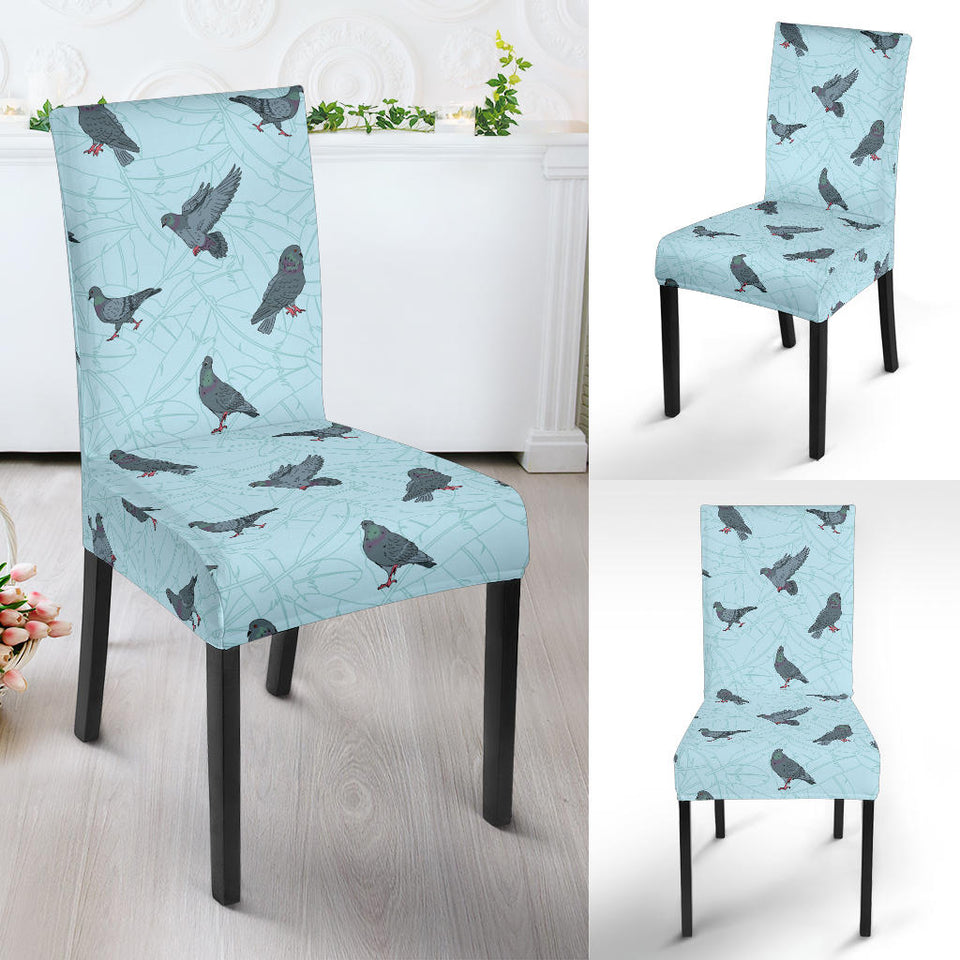 Pigeon Pattern Print Design 02 Dining Chair Slipcover