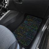 Math Pattern Print Design 04 Front and Back Car Mats