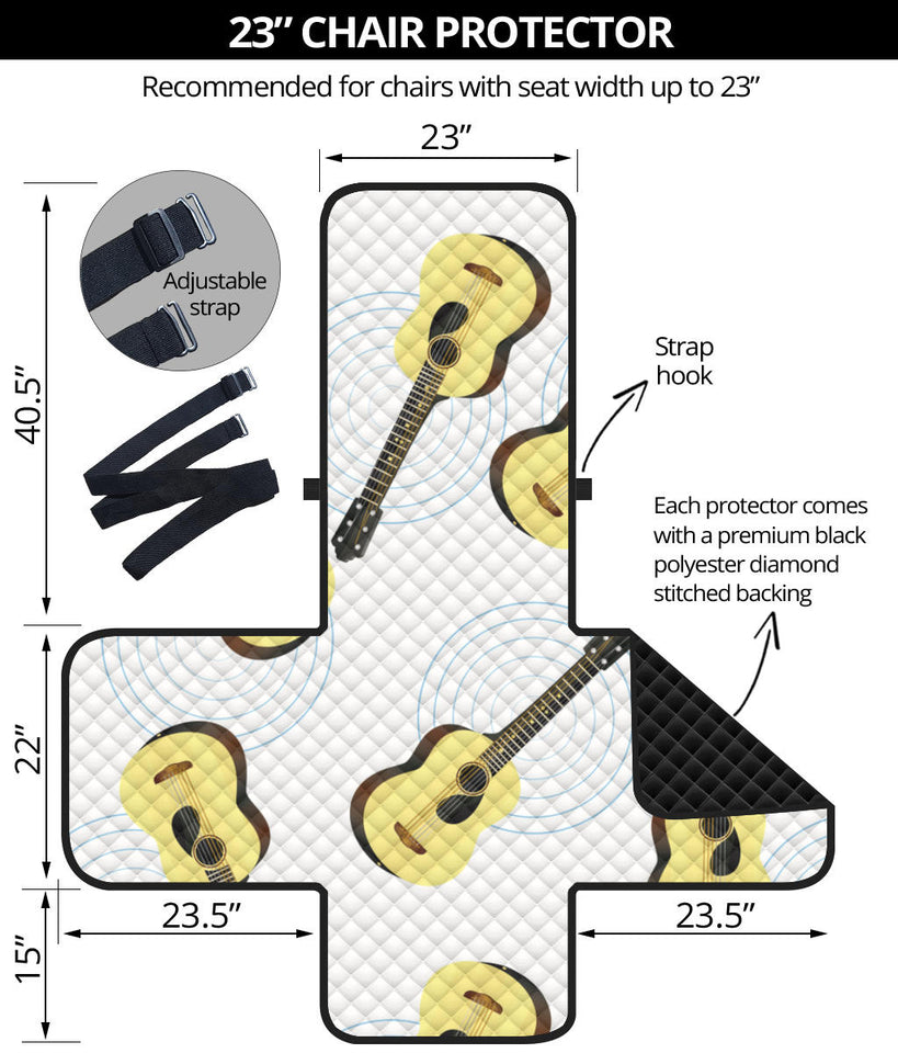 Classic Guitar Pattern Chair Cover Protector