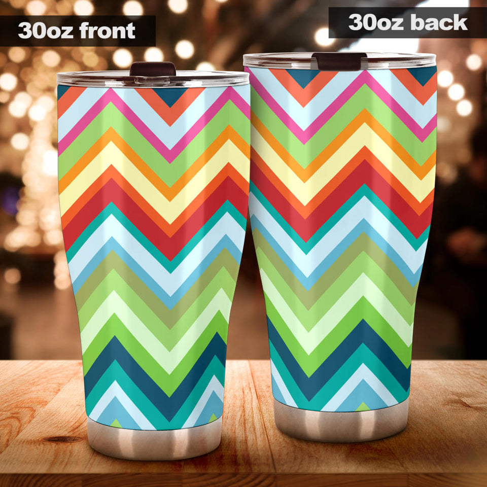 Rainbow Zigzag Chavron Pattern Tumbler