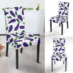 Eggplant Pattern Print Design 05 Dining Chair Slipcover