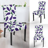 Eggplant Pattern Print Design 05 Dining Chair Slipcover