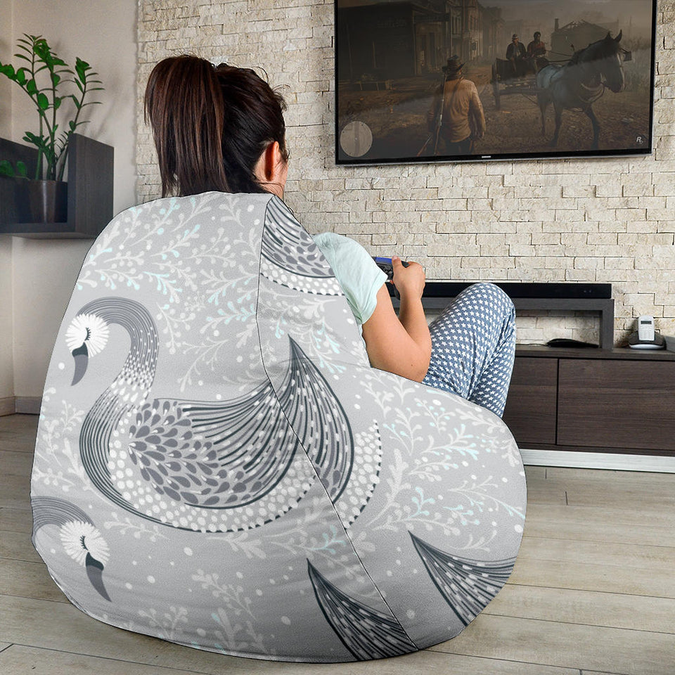 Swan Gray Pattern Bean Bag Cover