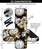 Clock Flower Pattern Chair Cover Protector