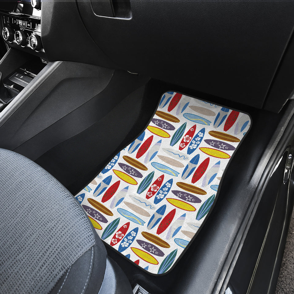 Surfboard Pattern Print Design 02 Front and Back Car Mats