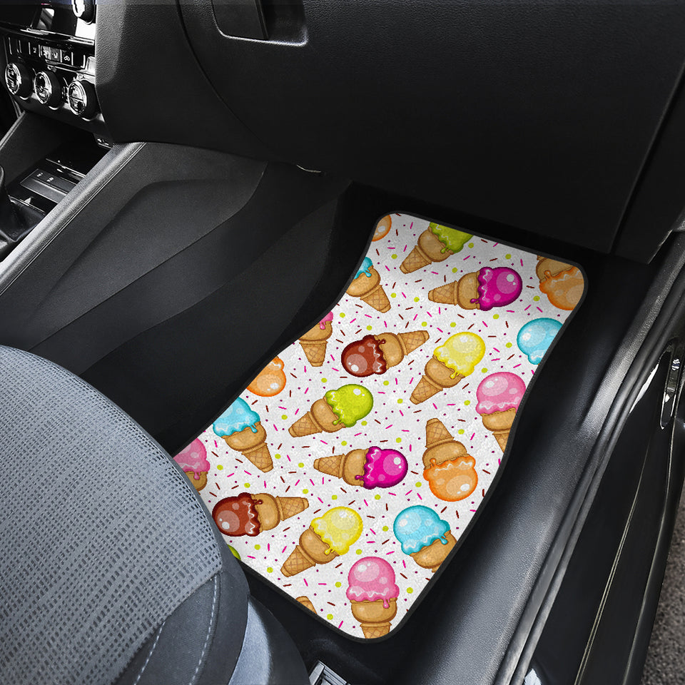 Color Ice Cream Cone Pattern Front Car Mats