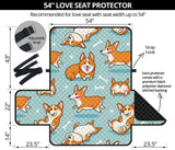 Cute Corgi Pattern Loveseat Couch Cover Protector