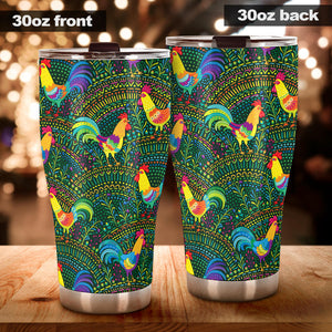 Rooster Chicken Pattern Theme Tumbler