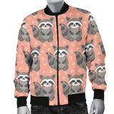 Raccoon Heart Pattern Men Bomber Jacket