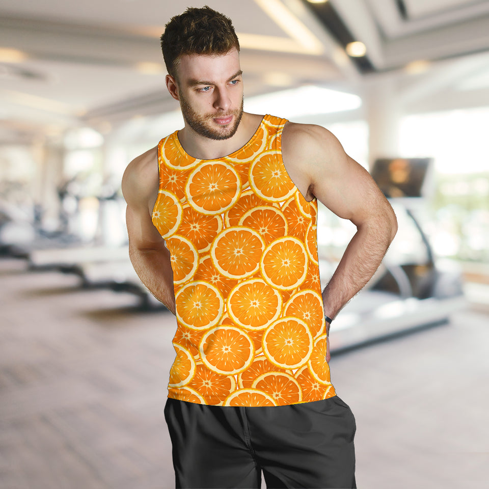 Sliced Orange Pattern Men Tank Top