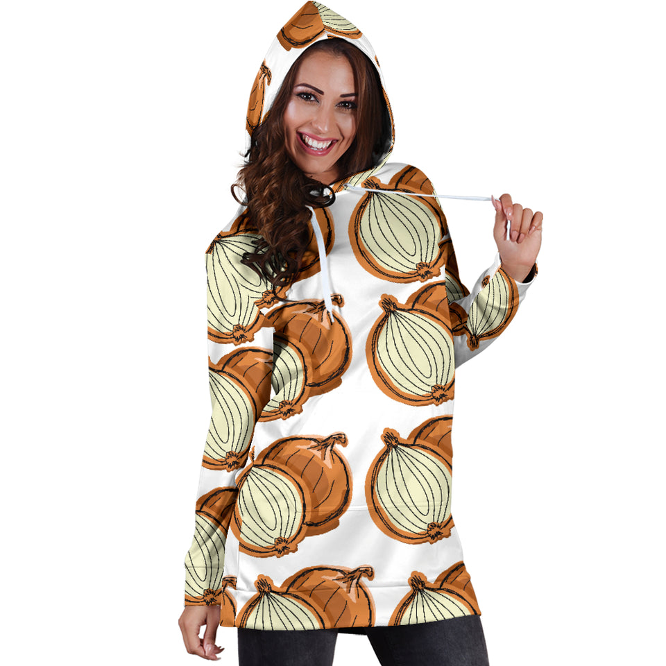 Onion Theme Pattern Women Hoodie Dress