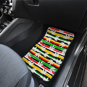 Canabis Marijuana Weed Pattern Print Design 01 Front Car Mats