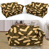 Peanut Pattern Green Background Loveseat Couch Slipcover