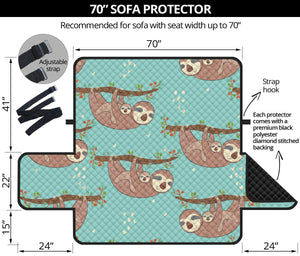 Sloth Mom and baby Pattern Sofa Cover Protector