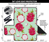 Dragon Fruit Pattern Green Background Loveseat Couch Cover Protector