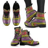 Rhino African Afro Dashiki Adinkra Kente Pattern Ethnic Motifs Leather Boots