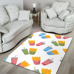 Colorful French Fries Pattern Area Rug