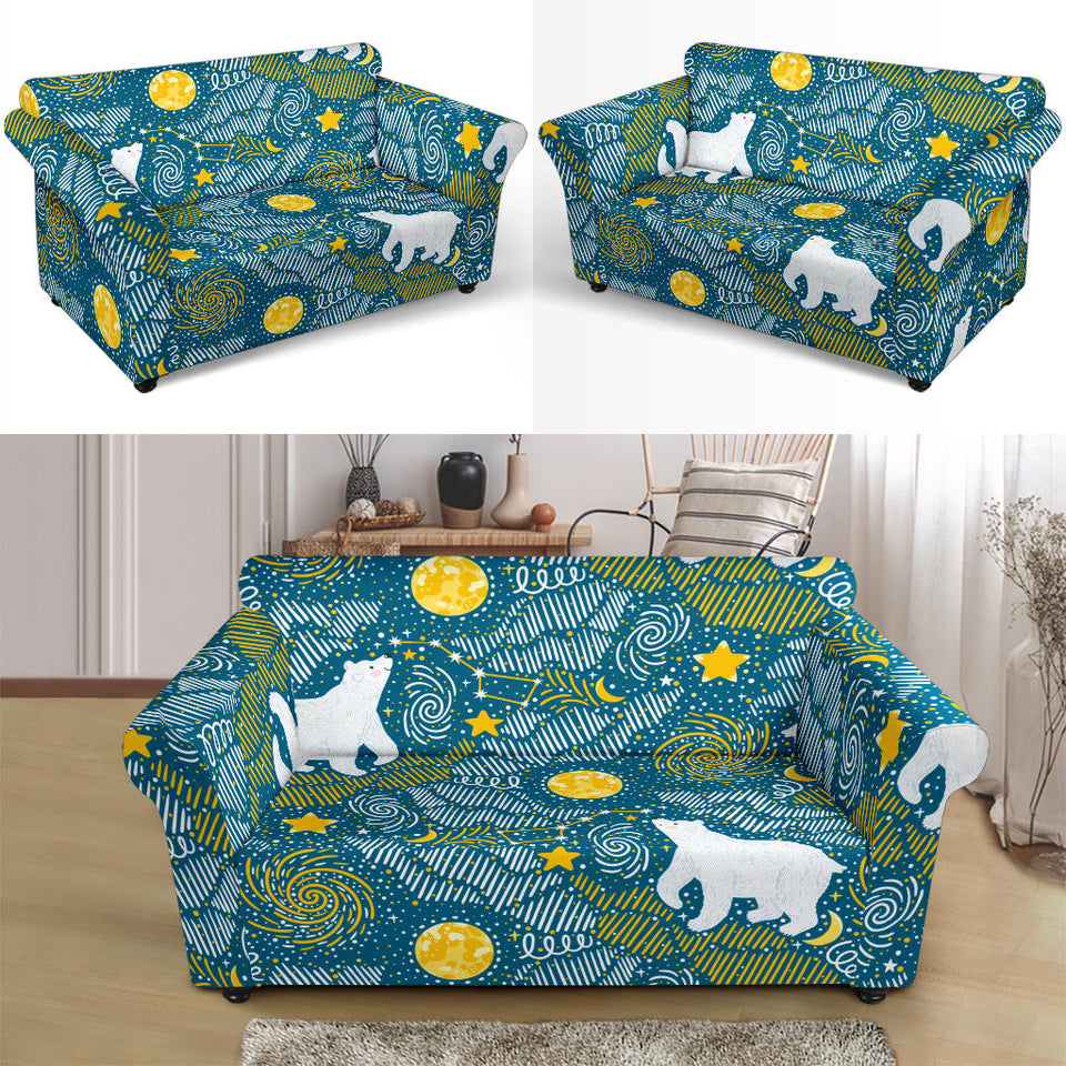 Polar Bear Pattern Loveseat Couch Slipcover